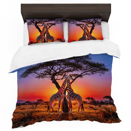 Wildlife Giraffe Pair Duvet Cover Set