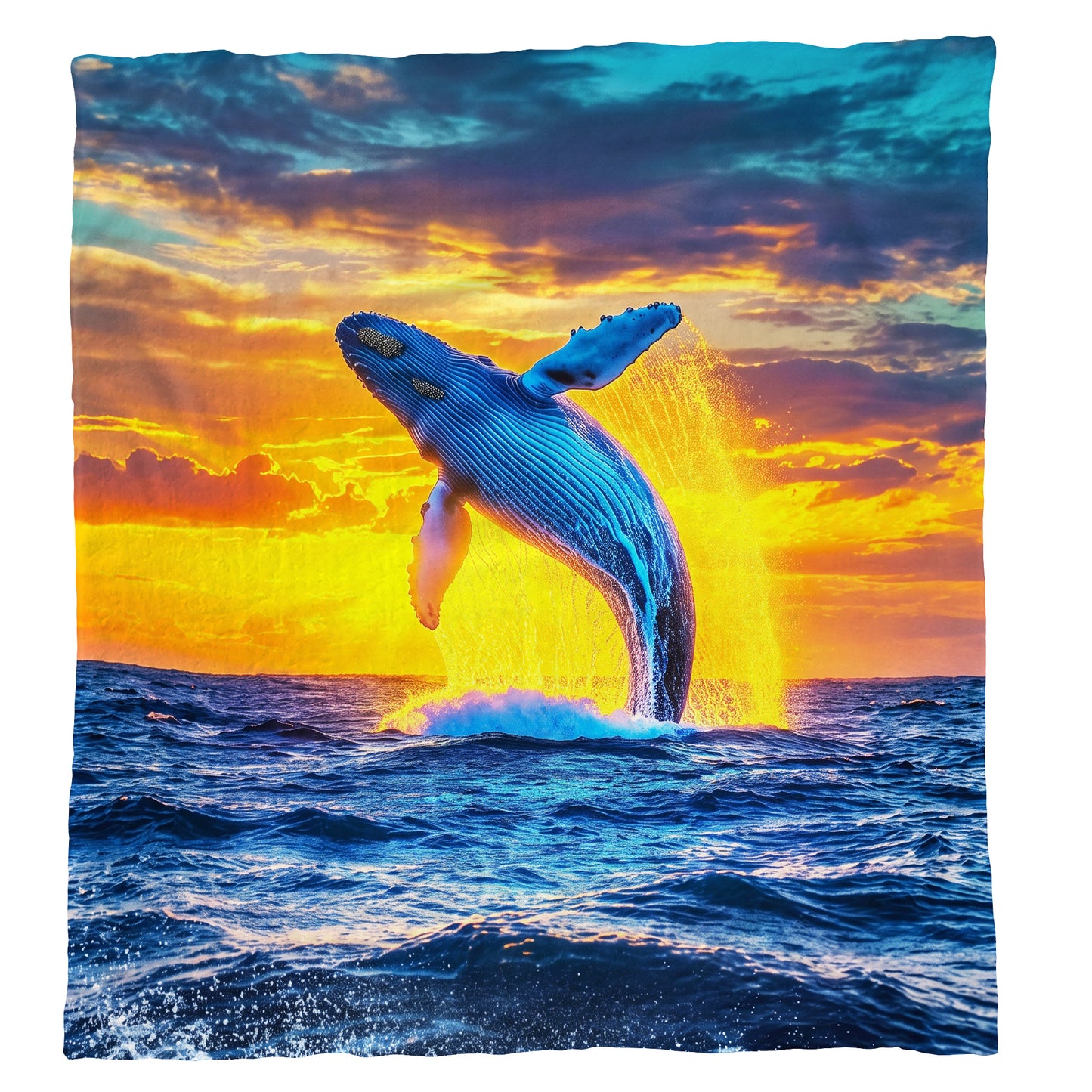 Wildlife Humpback Whale Light Weight Fleece Blanket