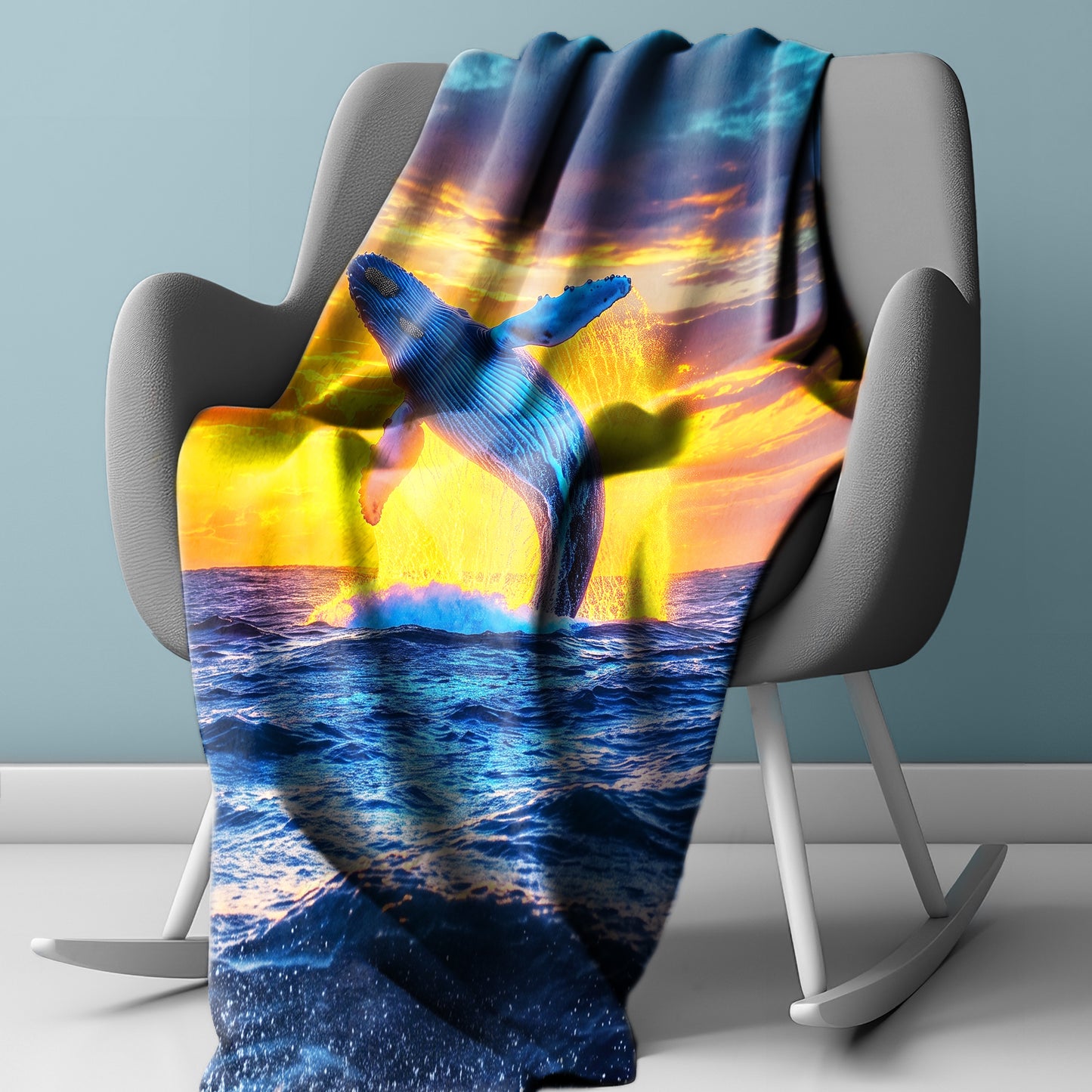 Wildlife Humpback Whale Light Weight Fleece Blanket