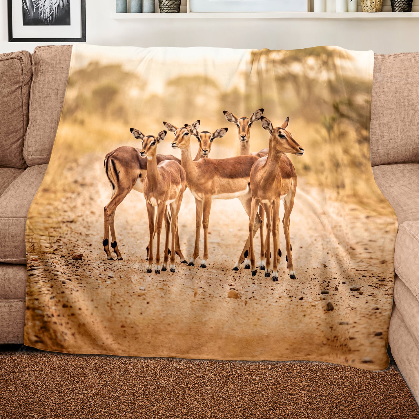 Wildlife Impalas Light Weight Fleece Blanket