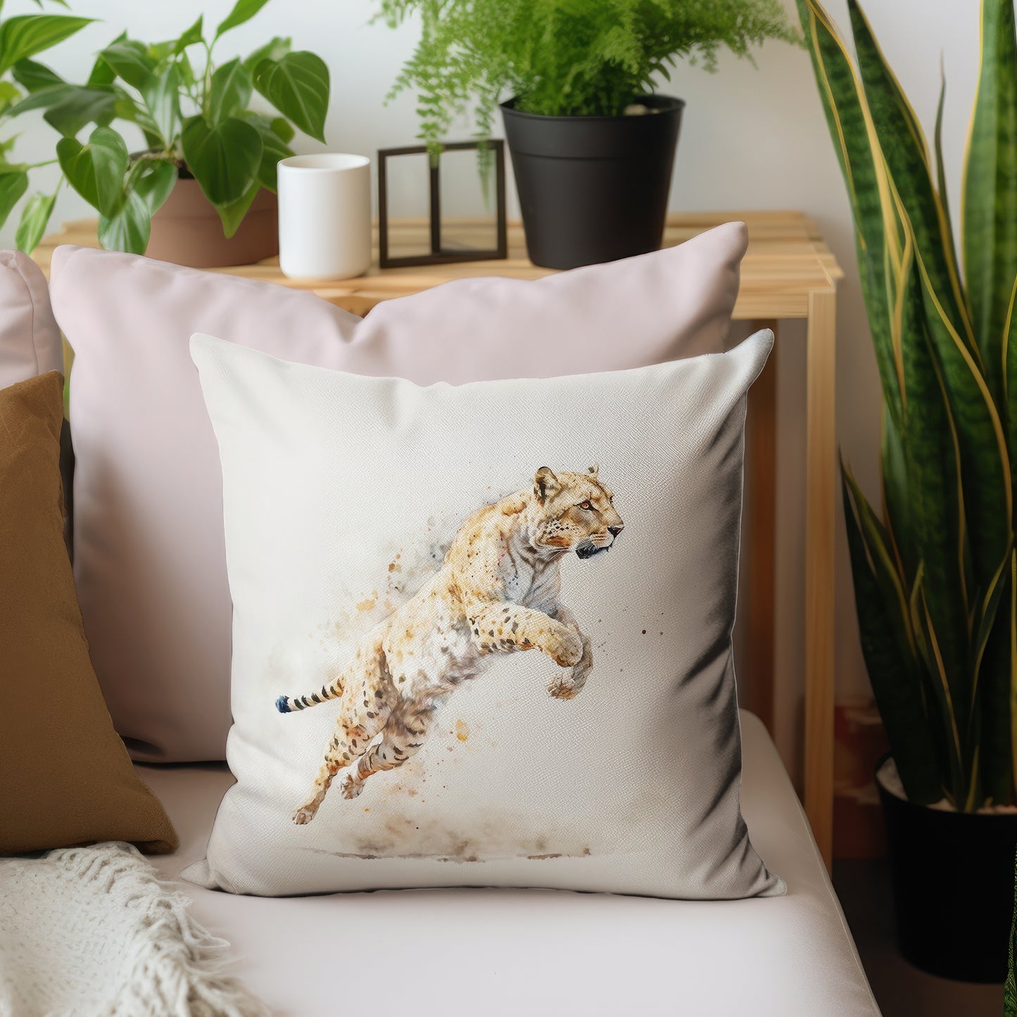 Wildlife Jumping Leopard Luxury Scatter