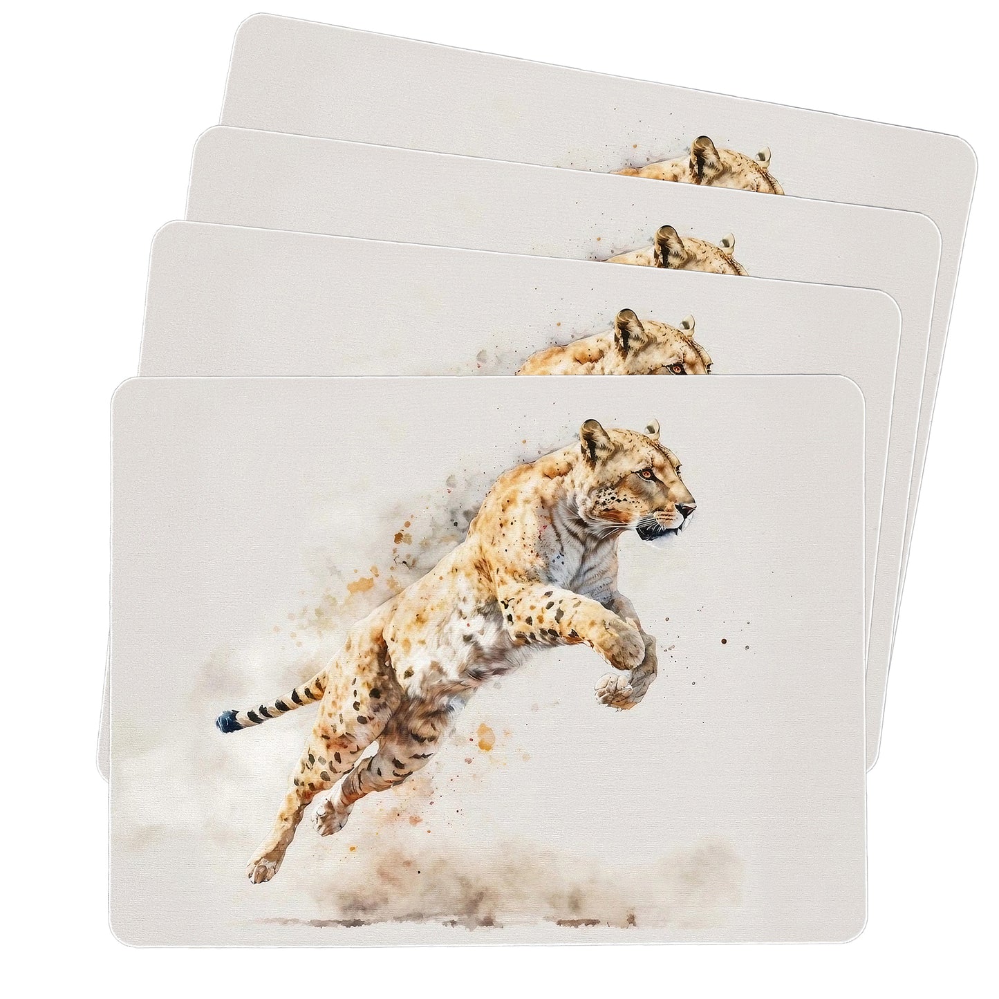 Wildlife Jumping Leopard Placemats