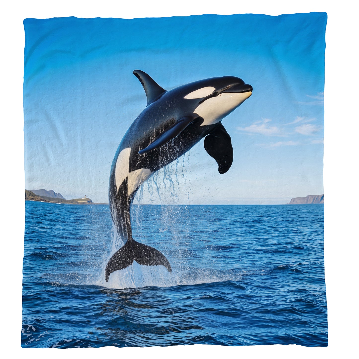 Wildlife Killer Whale Light Weight Fleece Blanket