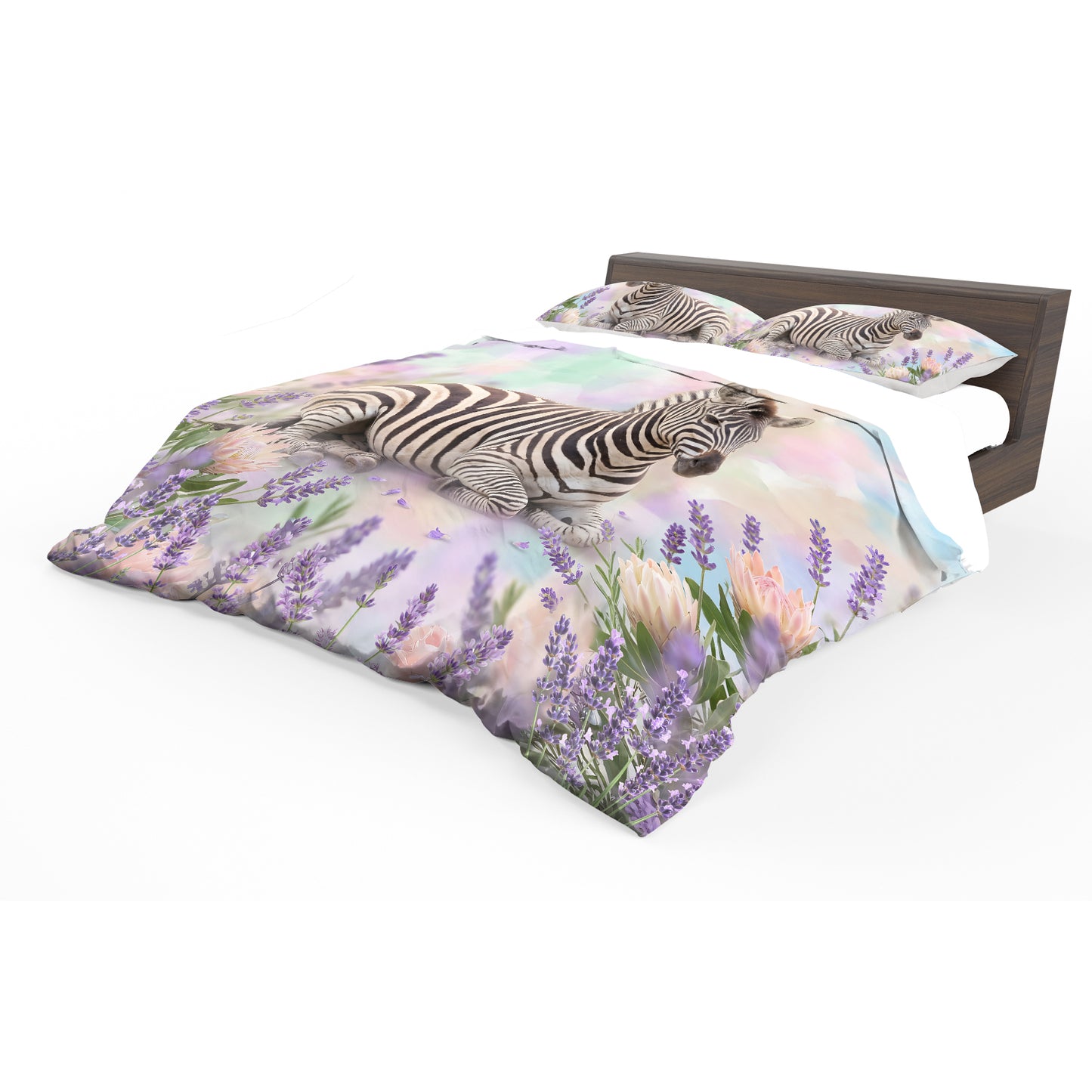 Wildlife Lavender Zebra Duvet Cover Set