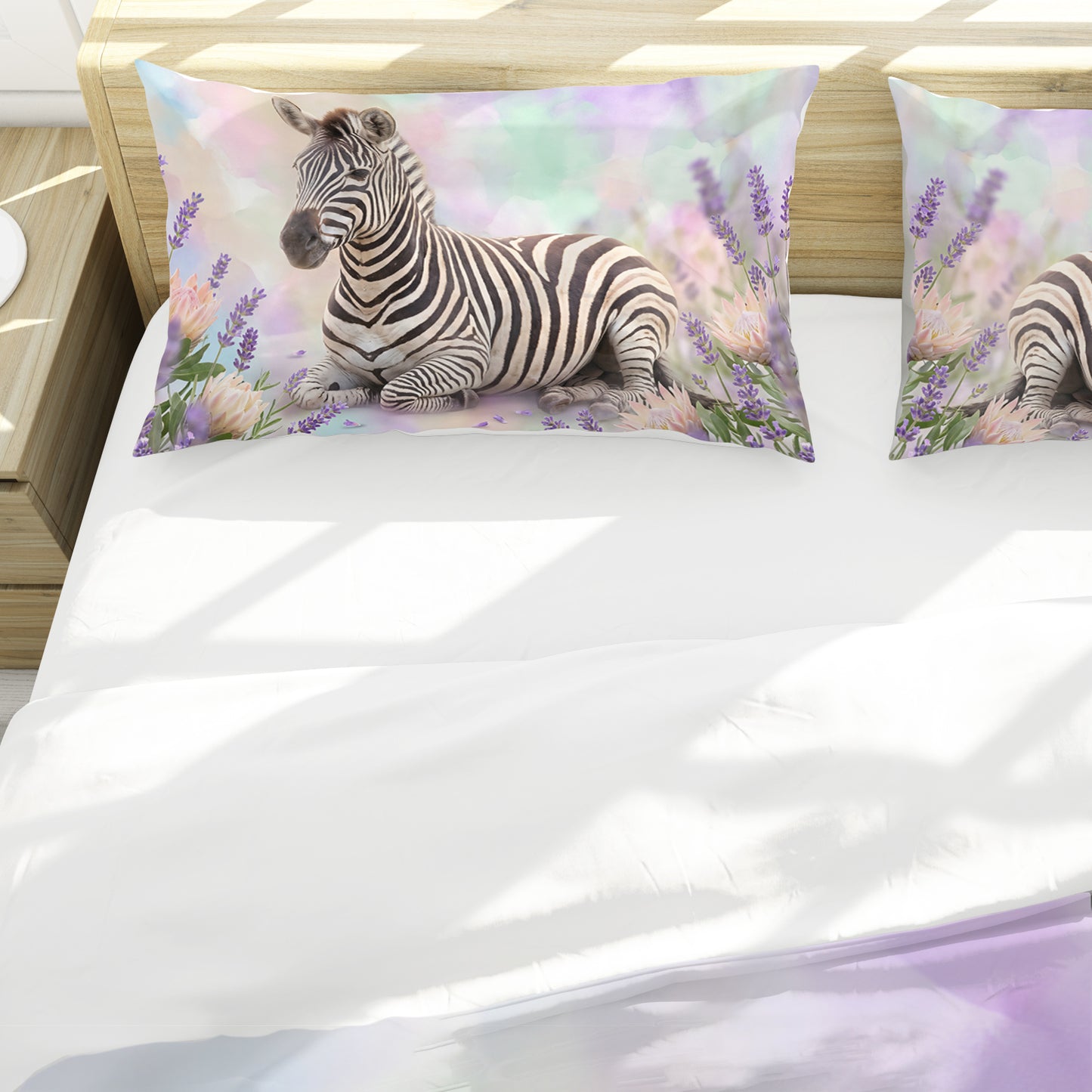 Wildlife Lavender Zebra Duvet Cover Set
