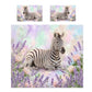 Wildlife Lavender Zebra Duvet Cover Set