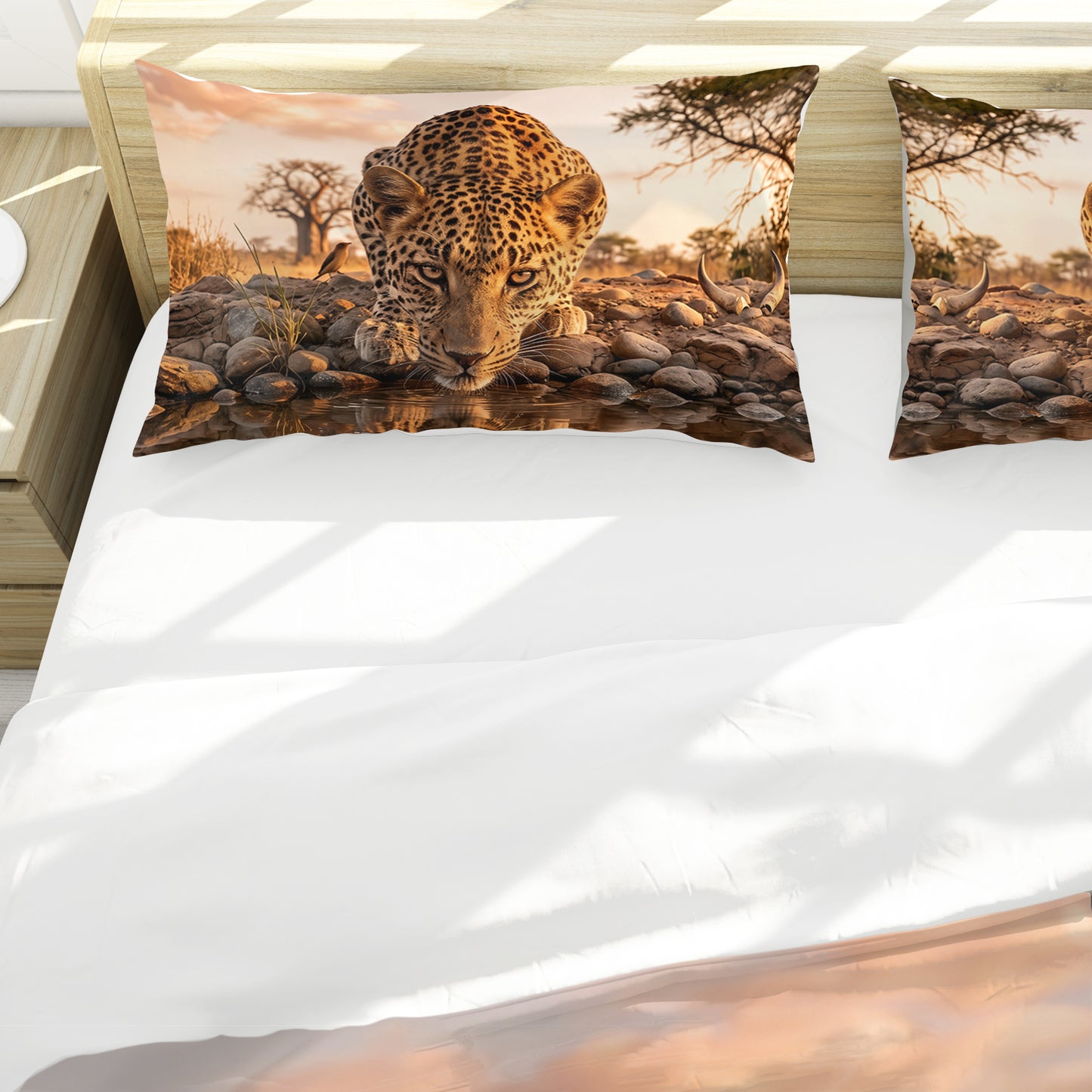 Wildlife Leopard's Reflection Duvet Cover Set