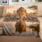 Wildlife Leopard's Reflection Light Weight Fleece Blanket