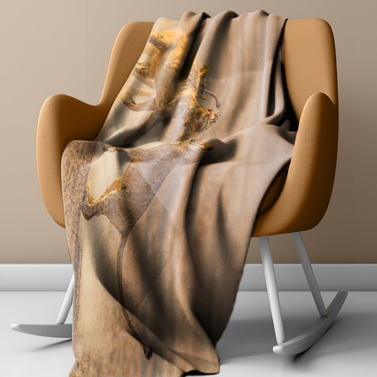 Wildlife Lion Cubs Playing Light Weight Fleece Blanket by Fanie Heymans