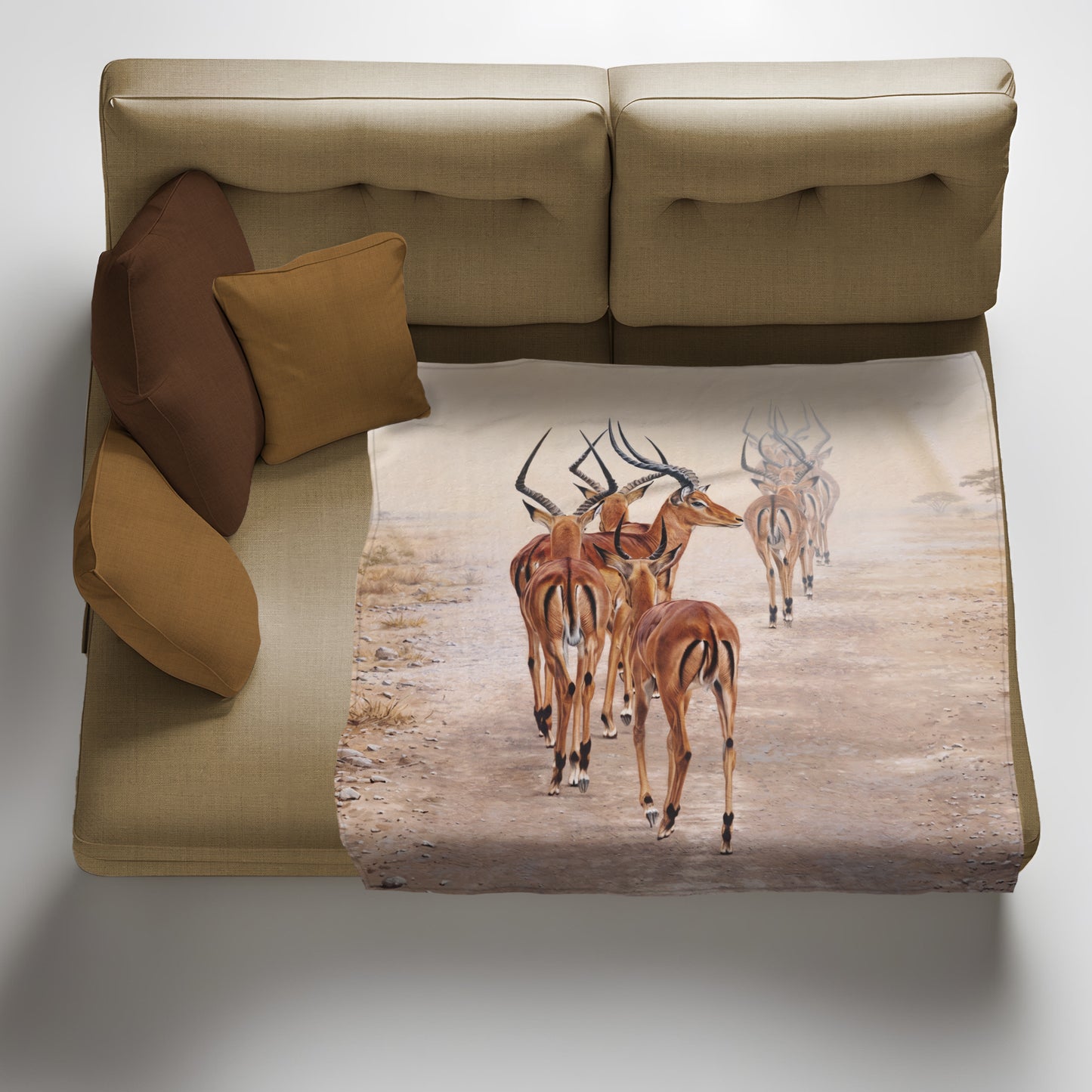 Wildlife Path of the Impala Light Weight Fleece Blanket