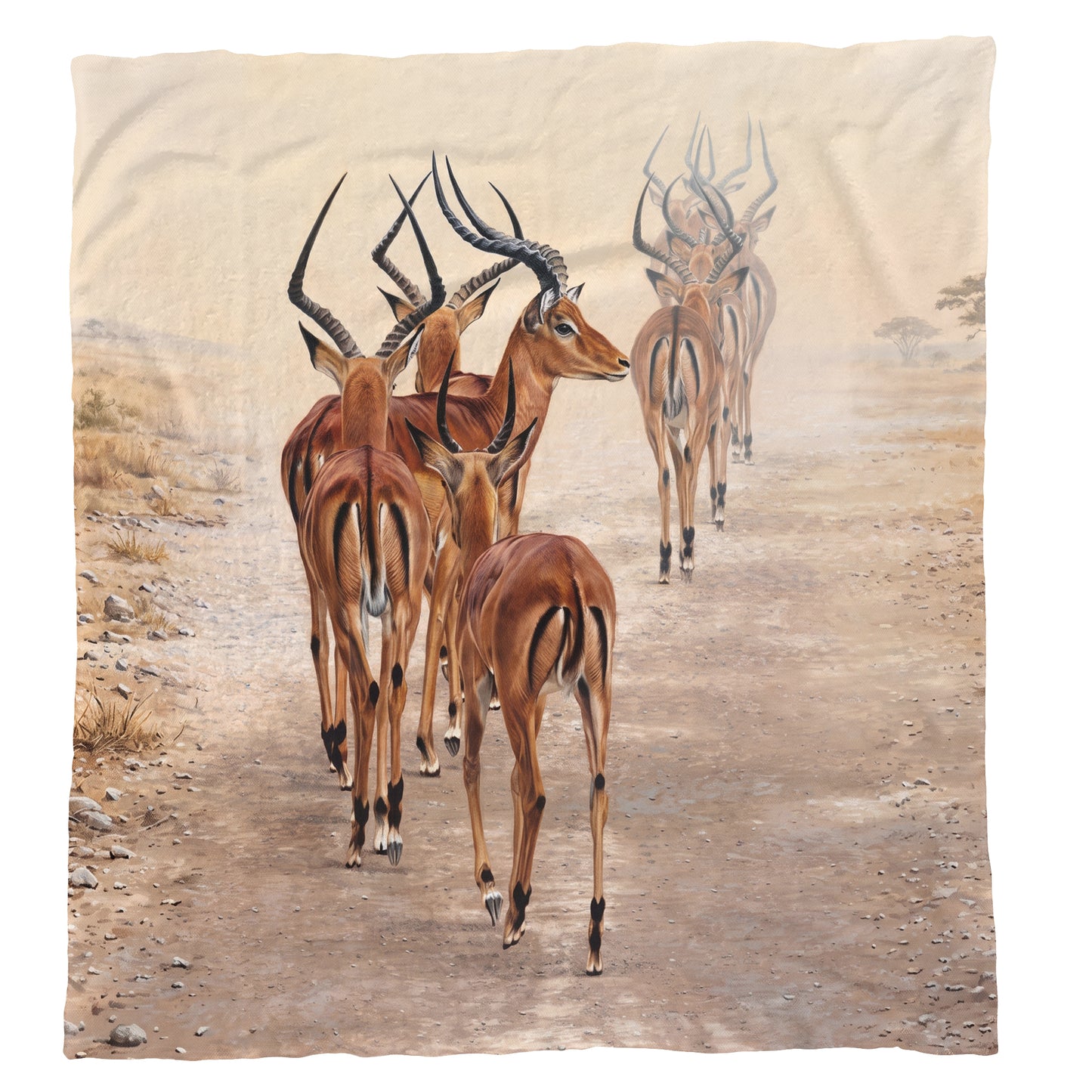 Wildlife Path of the Impala Light Weight Fleece Blanket