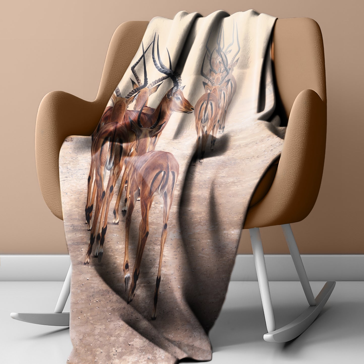 Wildlife Path of the Impala Light Weight Fleece Blanket
