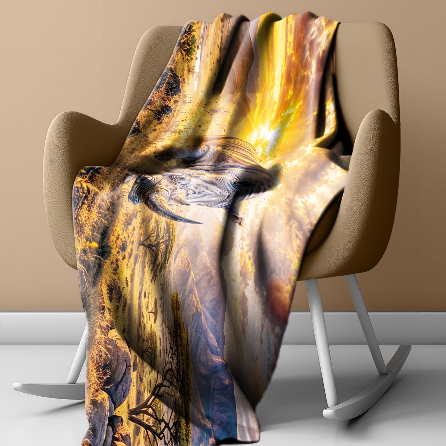 Wildlife Rhino Thunder Light Weight Fleece Blanket