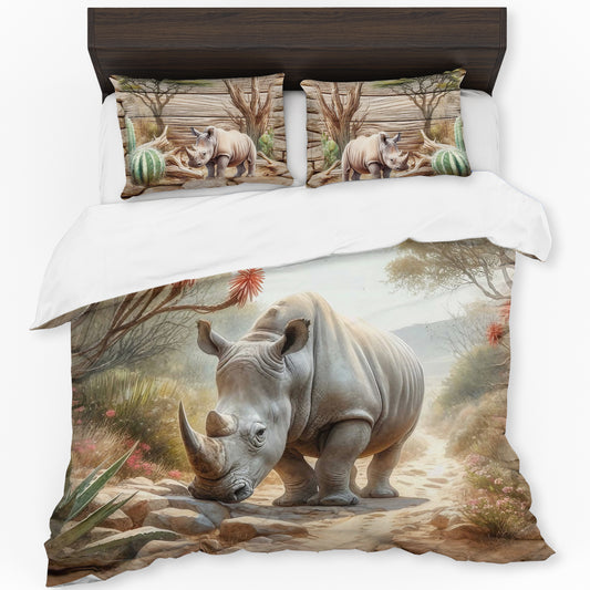 Wildlife Rhyno Duvet Cover Set