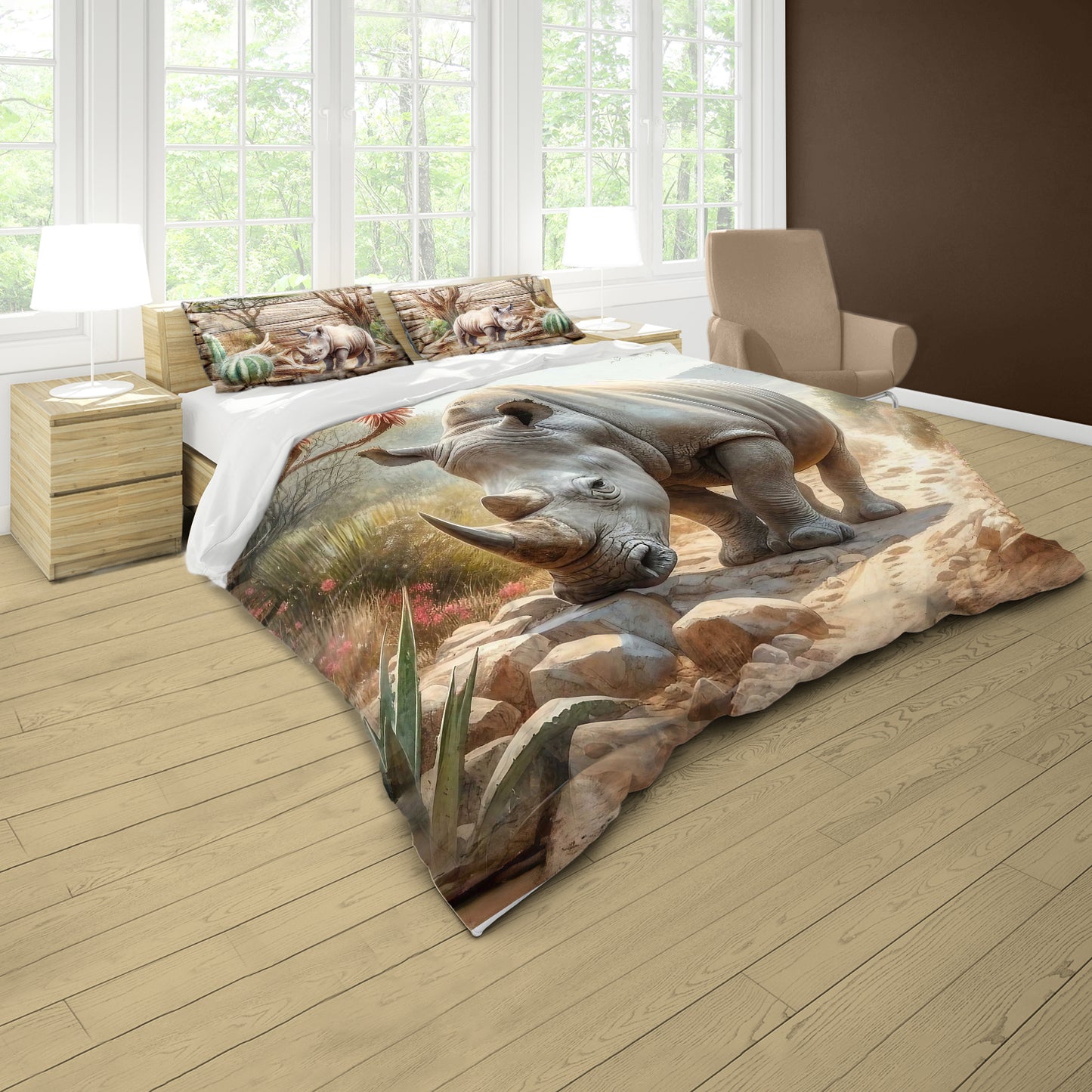 Wildlife Rhyno Duvet Cover Set