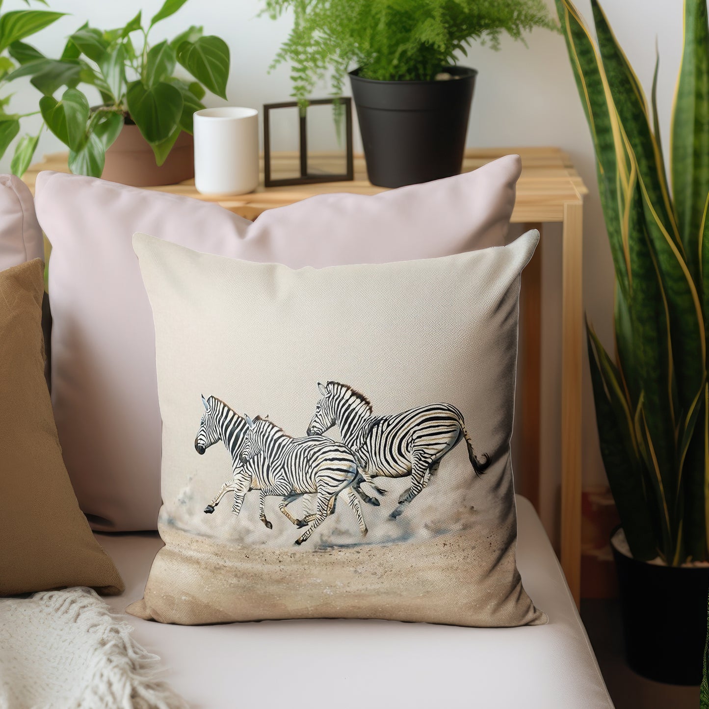 Wildlife Running Zebras Luxury Scatter