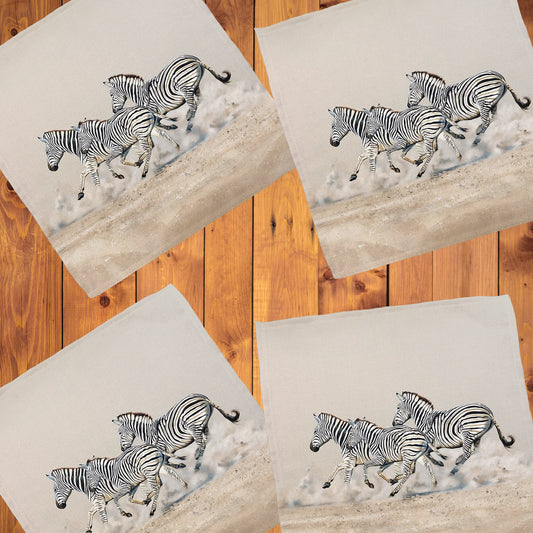 Wildlife Running Zebras Napkins