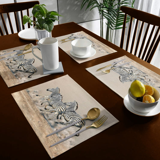 Wildlife Running Zebras Placemats