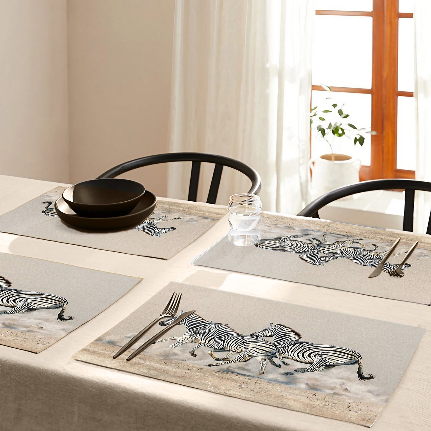 Wildlife Running Zebras Placemats