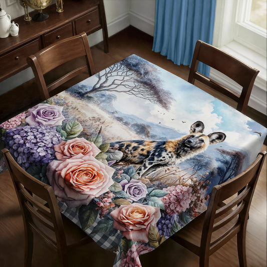 Wildlife Savanna Wild Dog Square Tablecloth