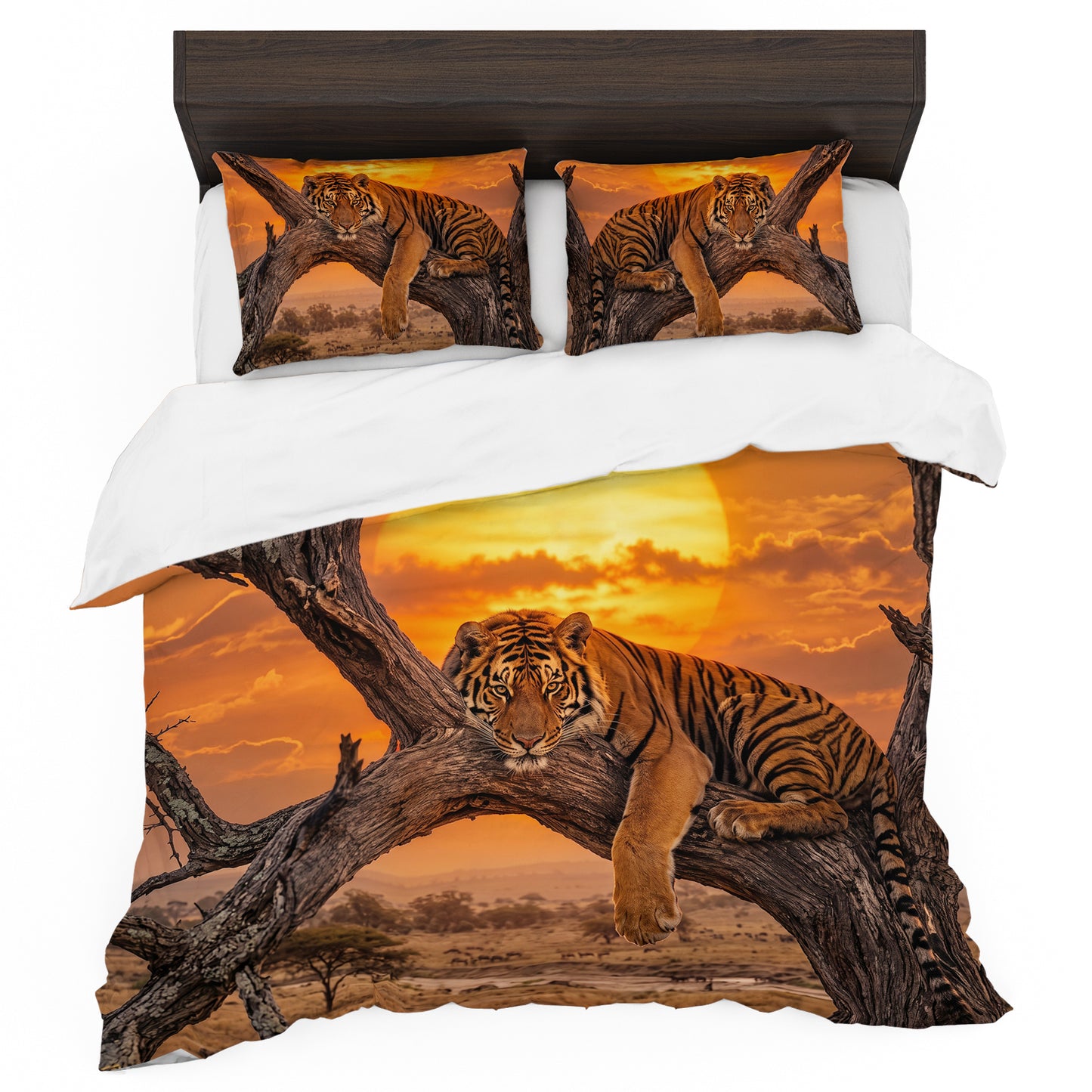 Wildlife Sunset Tiger Duvet Cover Set
