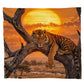 Wildlife Sunset Tiger Light Weight Fleece Blanket