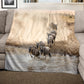 Wildlife Wildebeest Stampede Light Weight Fleece Blanket