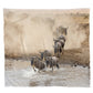 Wildlife Wildebeest Stampede Light Weight Fleece Blanket