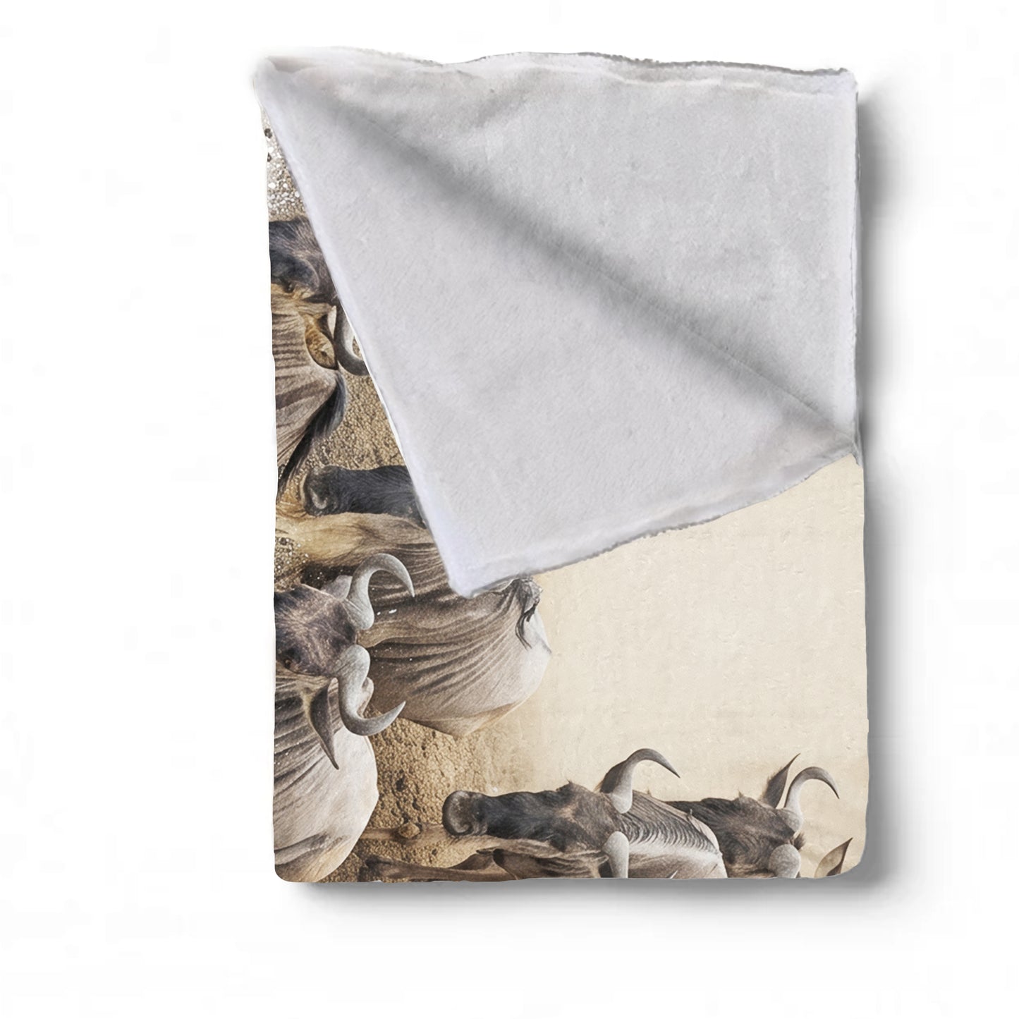 Wildlife Wildebeest Stampede Light Weight Fleece Blanket