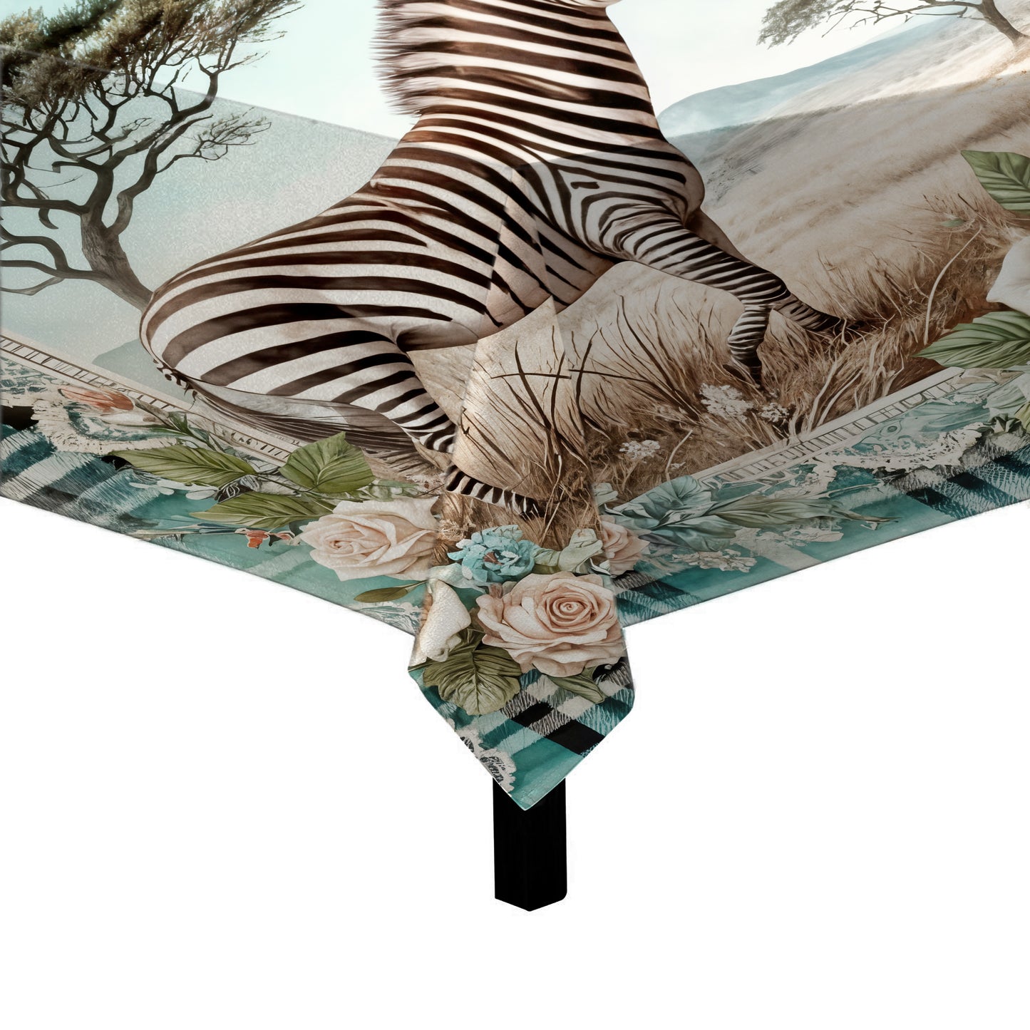 Wildlife Zebra Square Tablecloth