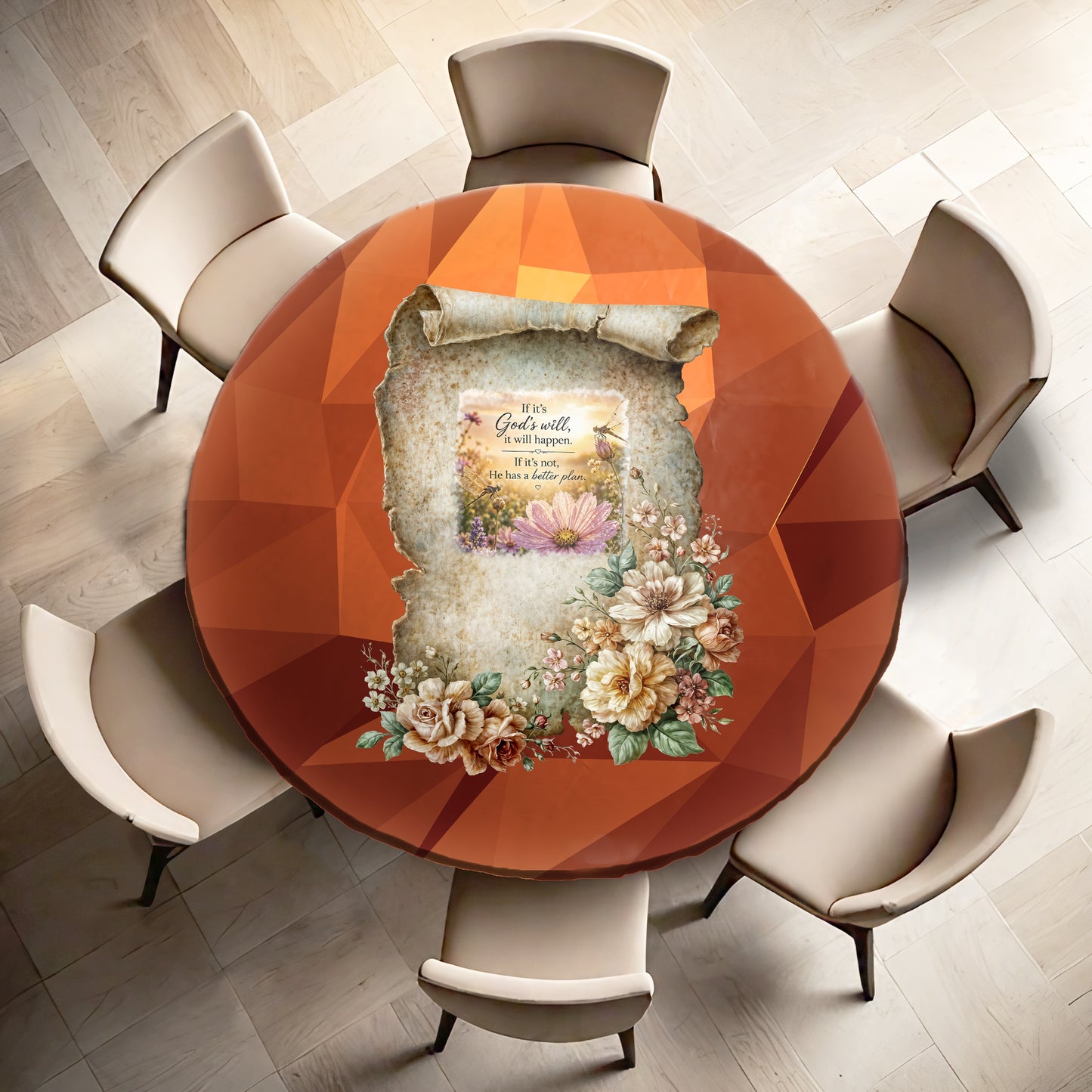 Will Happen Round Tablecloth