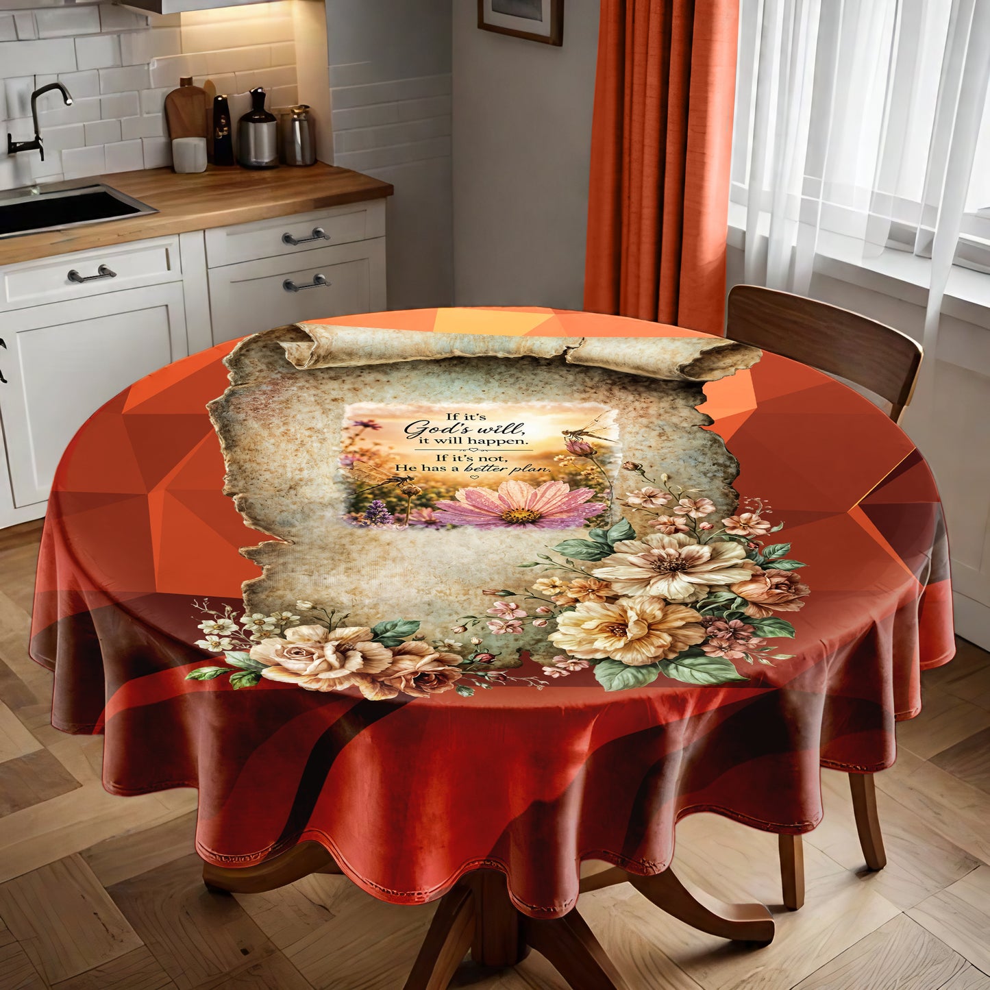 Will Happen Round Tablecloth