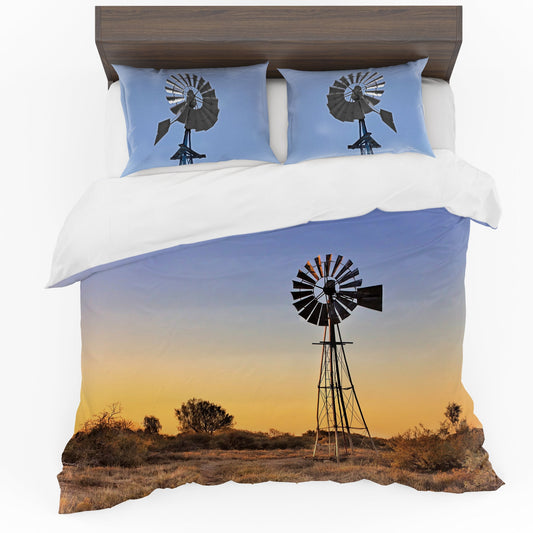 SPECIAL: Windmill Sunset Duvet Cover Set - Double