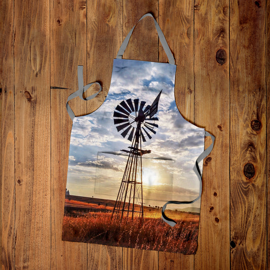 Windmill Sunrise Medium Length Apron By Mark Van Vuuren