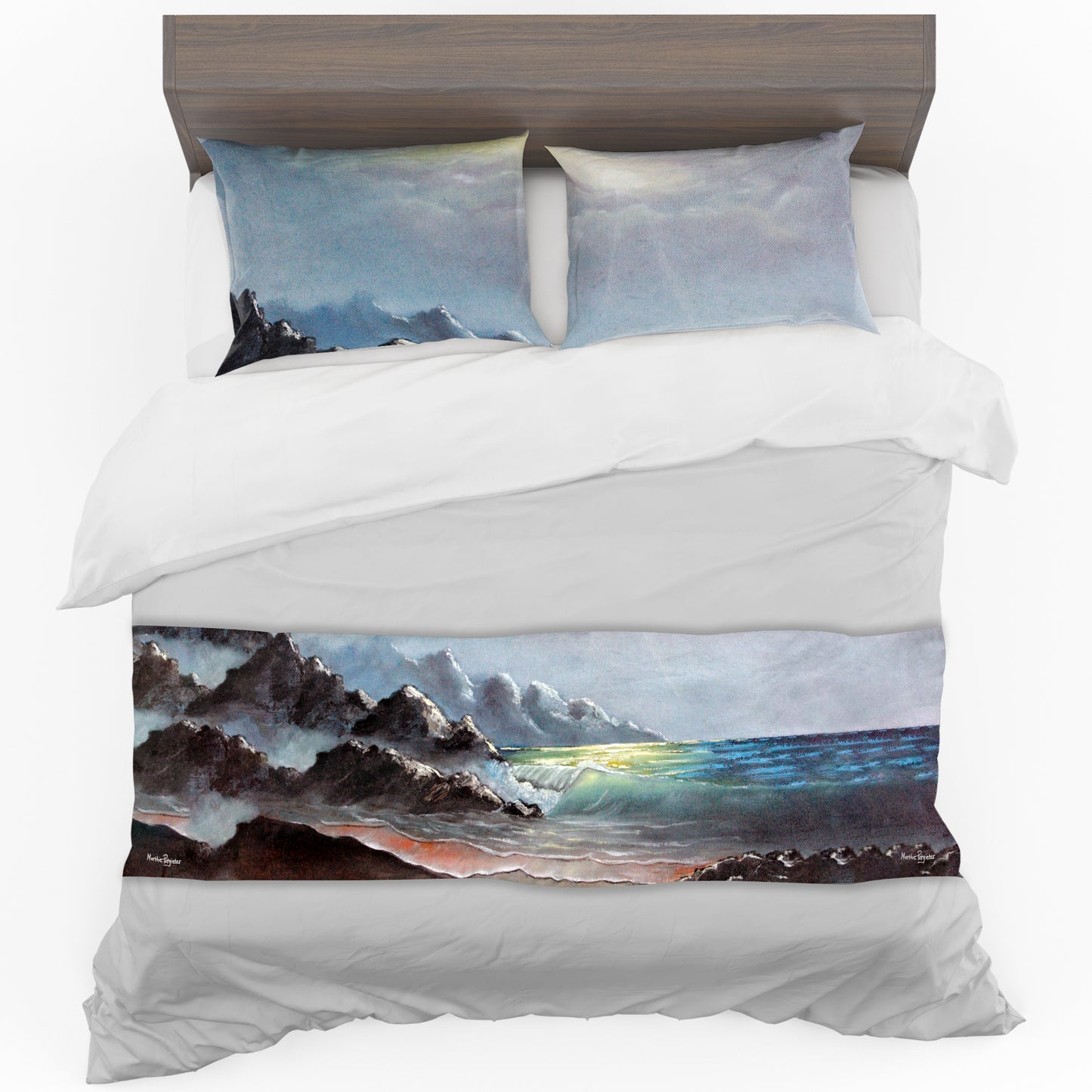 Windy Waves By Marthie Potgieter Bed Runner and Optional Pillowcases