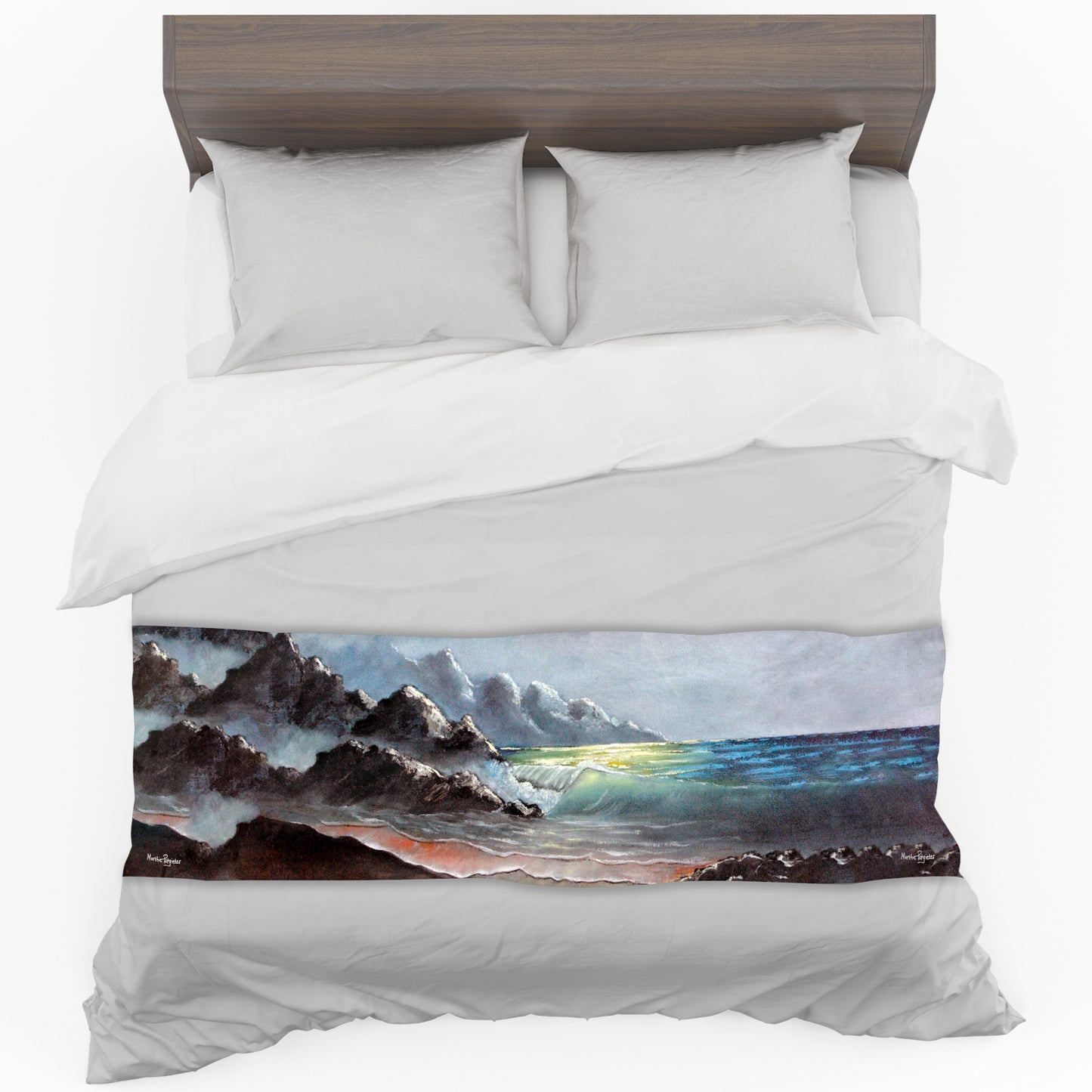 Windy Waves By Marthie Potgieter Bed Runner and Optional Pillowcases