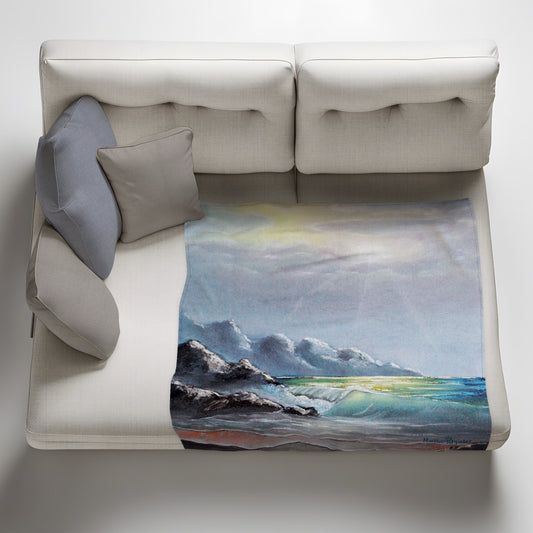 Windy Waves Light Weight Fleece Blanket by Marthie Potgieter