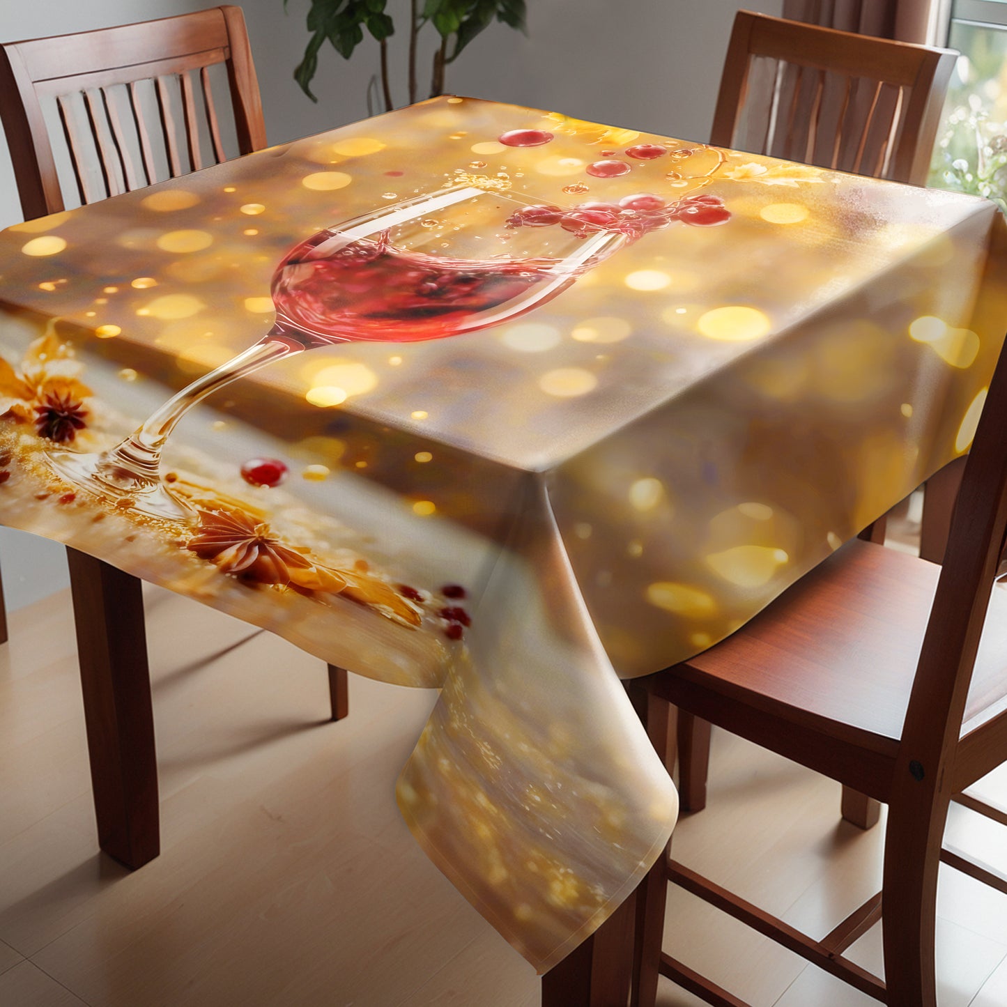 Wine And Dine Square Tablecloth