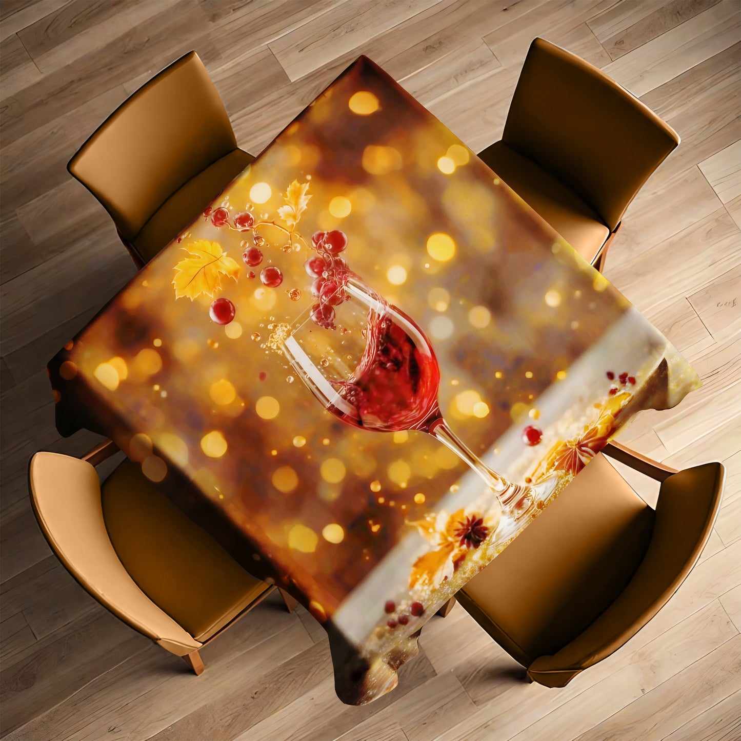 Wine And Dine Square Tablecloth