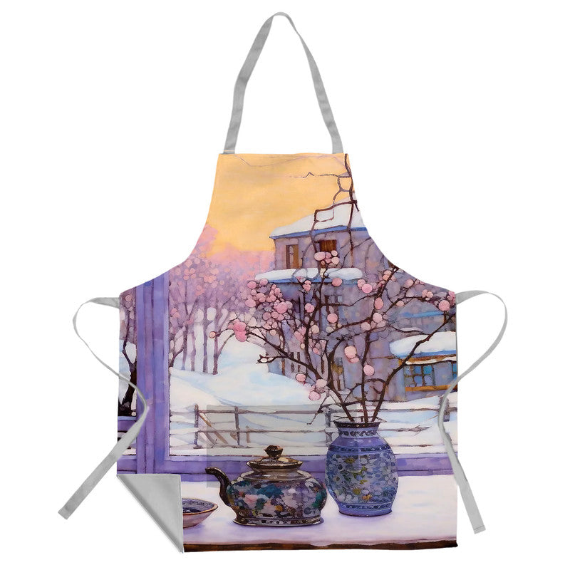 Winter Morning Medium Length Apron
