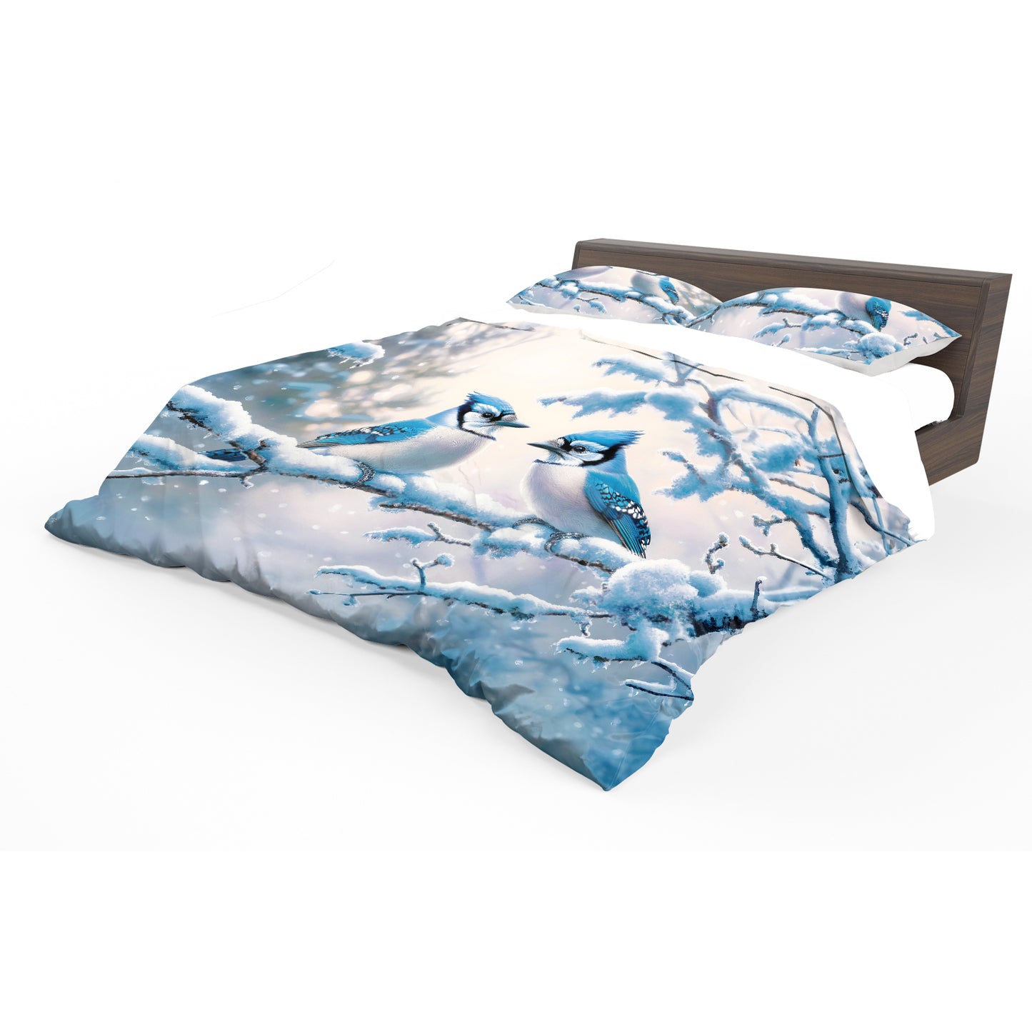 Winter’s Blue Jay  Whisper Duvet Cover Set