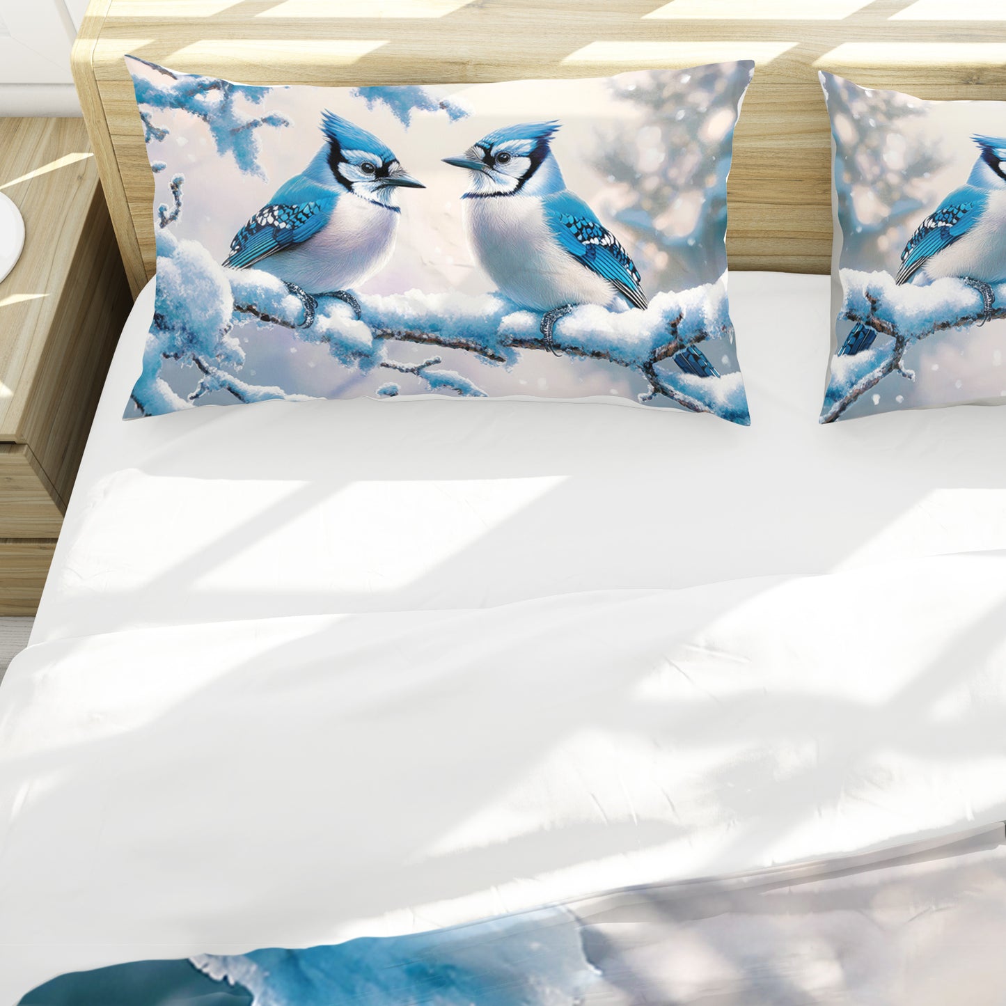 Winter’s Blue Jay  Whisper Duvet Cover Set