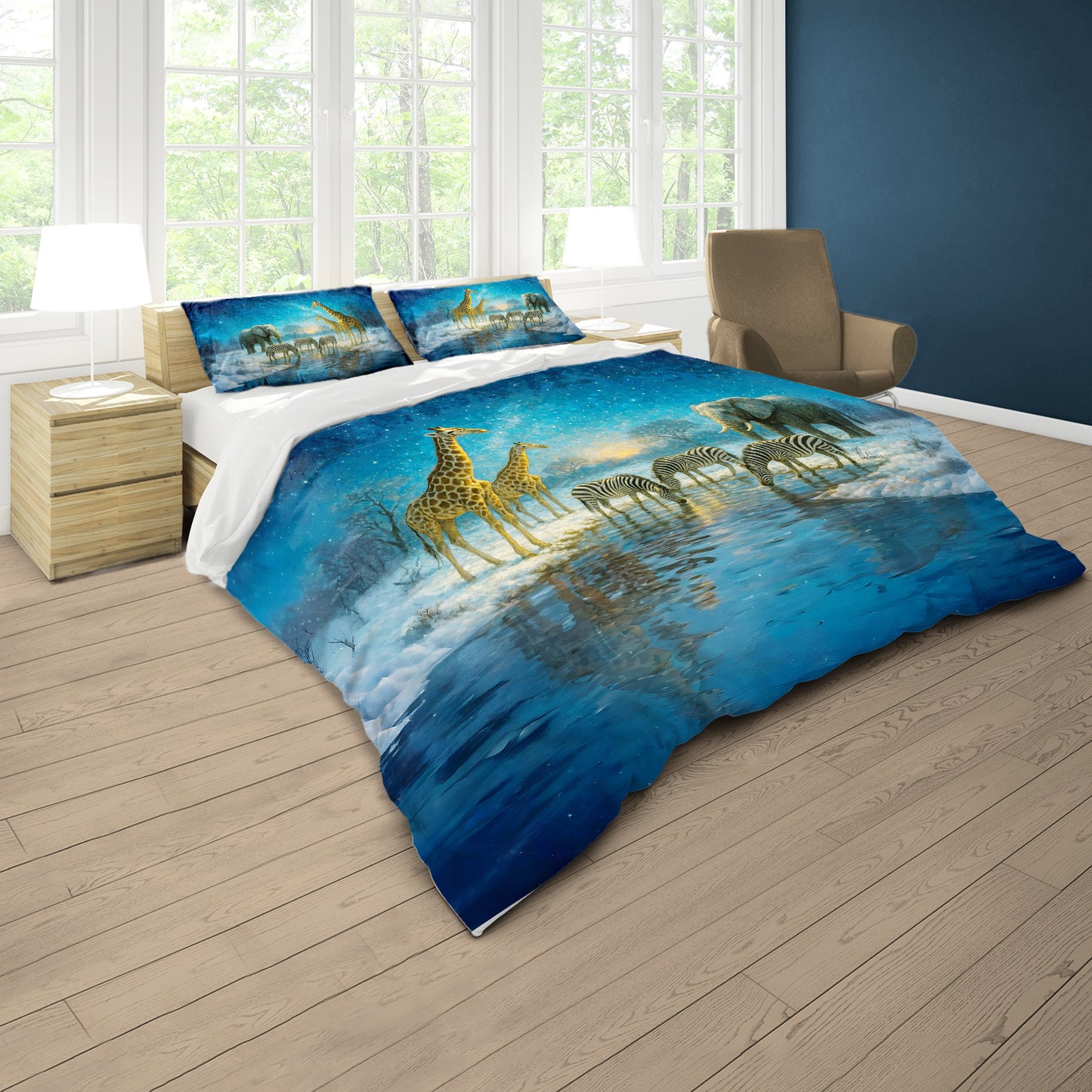 Winter at Kruger Duvet Cover Set by Nathan Pieterse