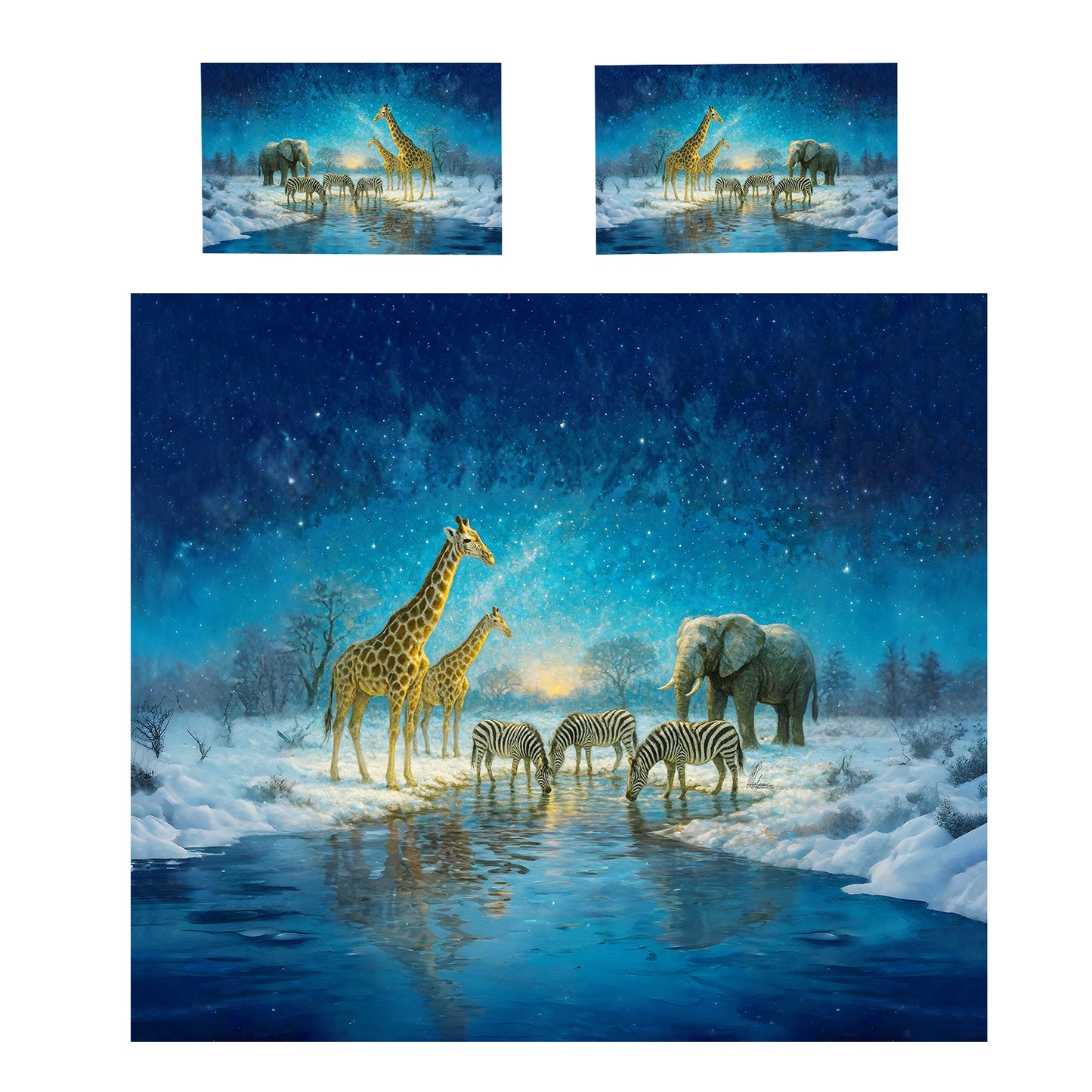 Winter at Kruger Duvet Cover Set by Nathan Pieterse