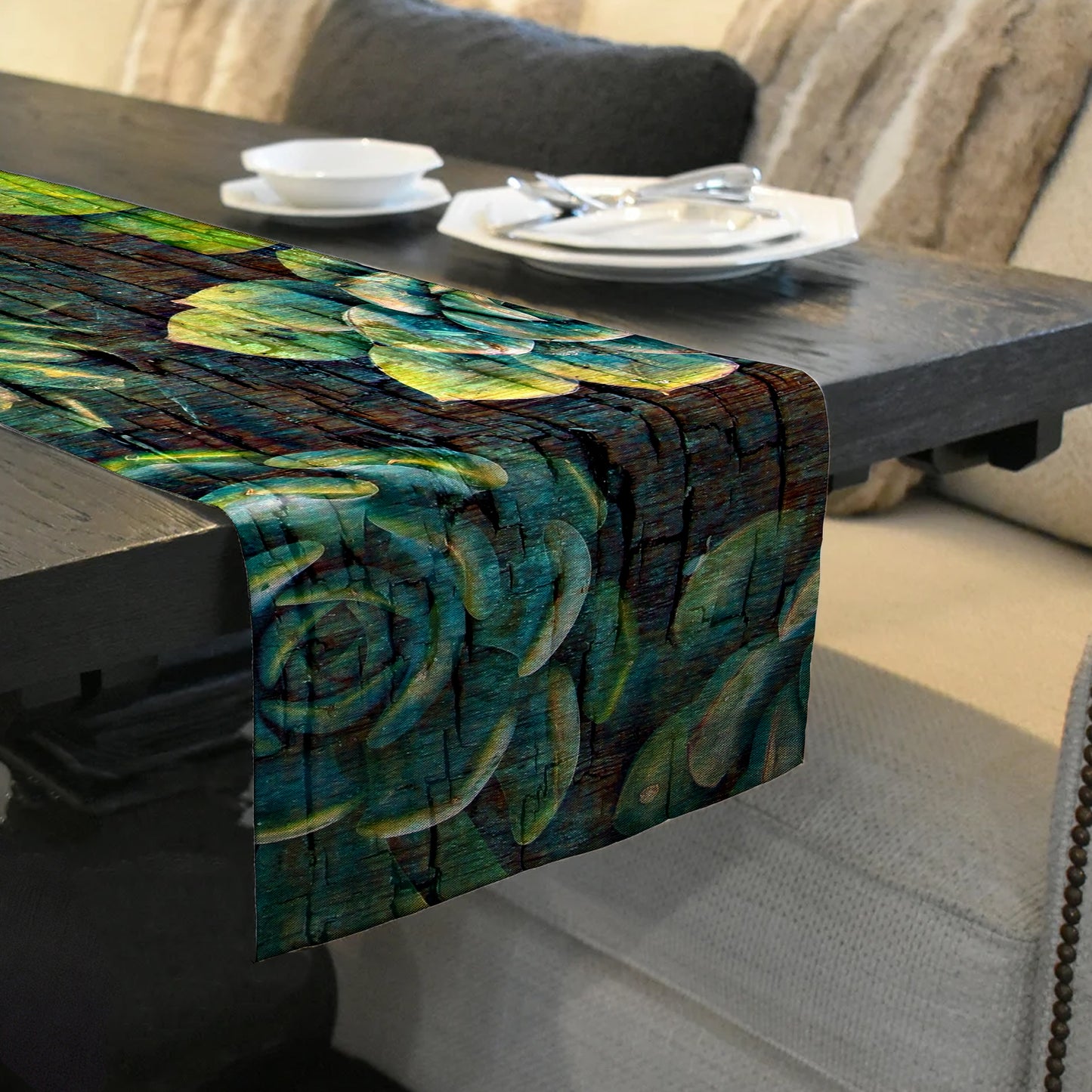Wooden Succulents Table Runner By Mark van Vuuren
