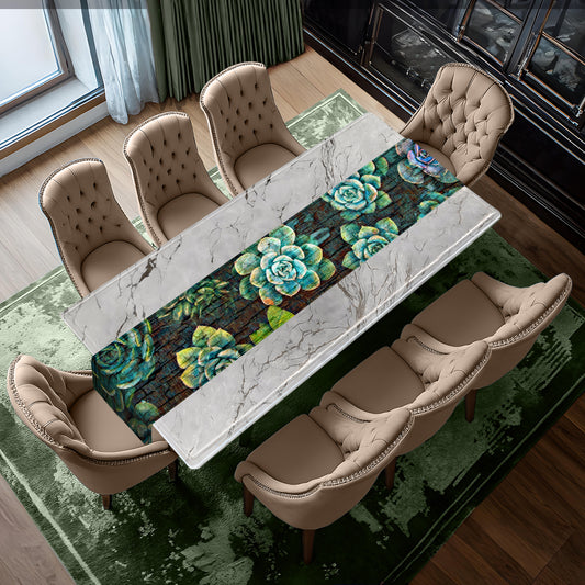 Wooden Succulents Table Runner By Mark van Vuuren