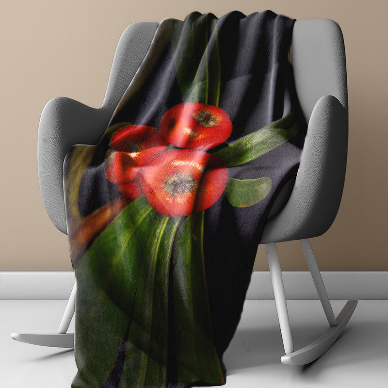 Yellow Firethorn Light Weight Fleece Blanket by Annette Heymans