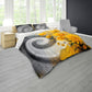 Yellow Dahlias Vortex Painting Duvet Cover Set