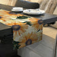 Yellow Flowers on White Table Runner By Mark van Vuuren