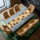 Yellow Flowers on White Table Runner By Mark van Vuuren